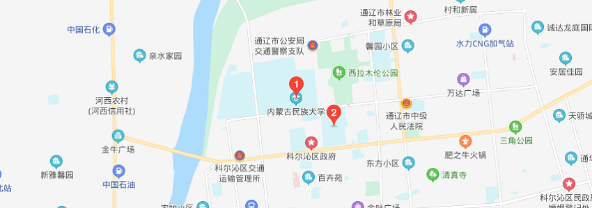 內(nèi)蒙古民族大學學校地圖